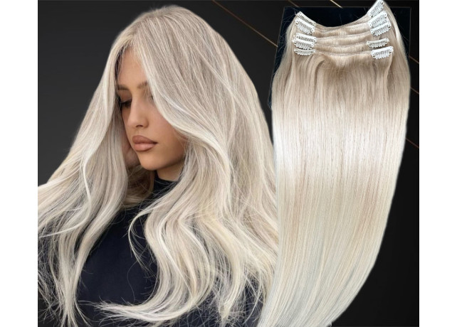 Extensii Clip-On MiniGold Blond Alb #100